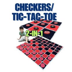 Checkers / Tic-Tac-Toe 2-in-1 Yard Game