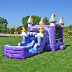 Purple20Thunder20with20grass 1749052498 Purple Thunder Bounce House Slide Combo (Wet or Dry)