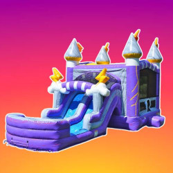 Purple Thunder Bounce House Slide Combo (Wet or Dry)