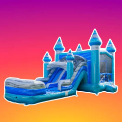 True Blue Bounce House with Slide Combo (Wet or Dry)